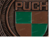 Badge / emblem Puch logo Bronze with enamel 47mm RealMetal